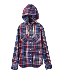 X-girl | PLAID HOODIE SHIRT(シャツ/ブラウス)