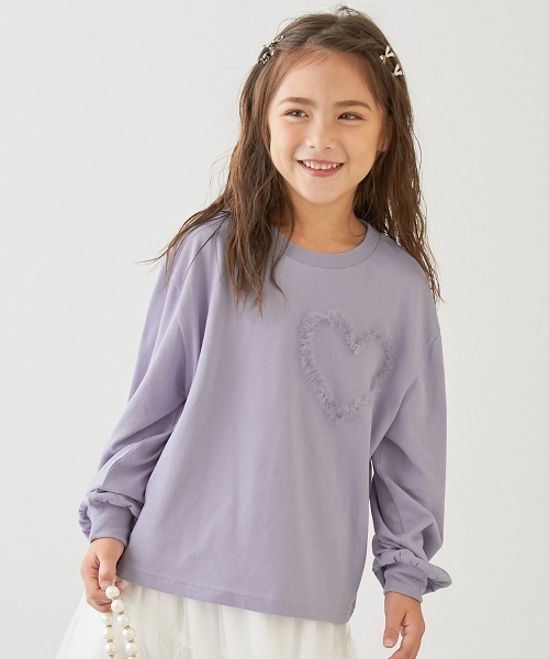 devirock（デビロック）の「えらべるチュールモチーフ 長袖Tシャツ（Tシャツ/カットソー・キッズ・ブラック/ライラック/ピンク系/オフホワイト/ネイビー/グリーン系/ホワイト系/ブルー系/ホワイト系2/ピンク系2/グレー系/パープル系/ブラック系/杢グレー/ブルー系2/イエロー系/ブラック系2・100cm/110cm/120cm/130cm/140cm/150cm/160cm）」の11枚目の写真