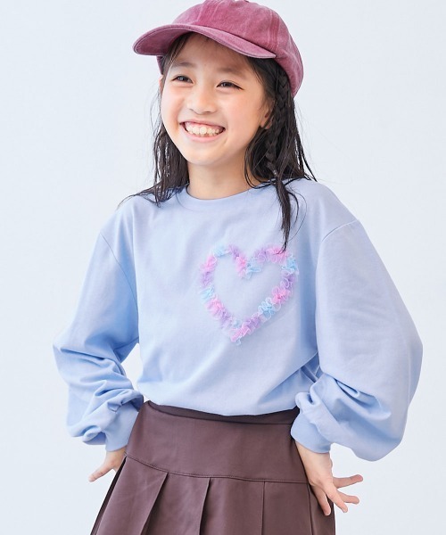 devirock（デビロック）の「えらべるチュールモチーフ 長袖Tシャツ（Tシャツ/カットソー・キッズ・ブラック/ライラック/ピンク系/オフホワイト/ネイビー/グリーン系/ホワイト系/ブルー系/ホワイト系2/ピンク系2/グレー系/パープル系/ブラック系/杢グレー/ブルー系2/イエロー系/ブラック系2・100cm/110cm/120cm/130cm/140cm/150cm/160cm）」の12枚目の写真