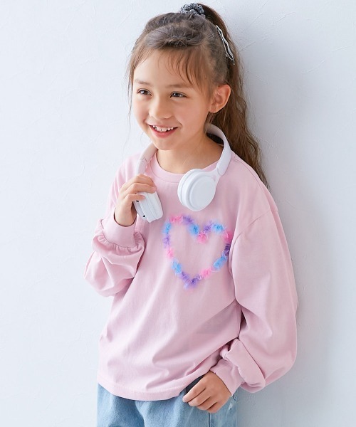 devirock（デビロック）の「えらべるチュールモチーフ 長袖Tシャツ（Tシャツ/カットソー・キッズ・ブラック/ライラック/ピンク系/オフホワイト/ネイビー/グリーン系/ホワイト系/ブルー系/ホワイト系2/ピンク系2/グレー系/パープル系/ブラック系/杢グレー/ブルー系2/イエロー系/ブラック系2・100cm/110cm/120cm/130cm/140cm/150cm/160cm）」の17枚目の写真