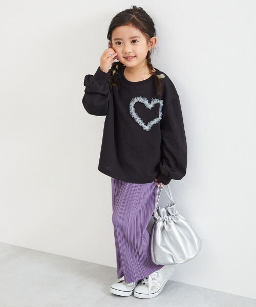 devirock（デビロック）の「えらべるチュールモチーフ 長袖Tシャツ（Tシャツ/カットソー・キッズ・ブラック/ライラック/ピンク系/オフホワイト/ネイビー/グリーン系/ホワイト系/ブルー系/ホワイト系2/ピンク系2/グレー系/パープル系/ブラック系/杢グレー/ブルー系2/イエロー系/ブラック系2・100cm/110cm/120cm/130cm/140cm/150cm/160cm）」の18枚目の写真