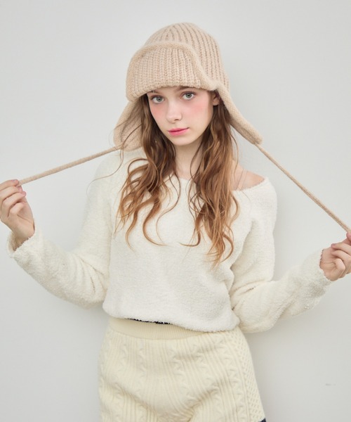 TITTY&CO.(ティティーアンドコー)の「ケーブル編みニットショートパンツ(その他パンツ・レディース・ブラック/グレー/ホワイト・FREE)」の5枚目の写真