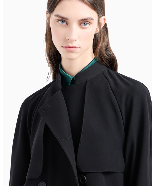 EMPORIO ARMANI(エンポリオアルマーニ)の「【エンポリオ アルマーニ】ダブルブレストジャケット テクニカルキャディ グルカラー(その他アウター・レディース・ブラック・36/40)」の2枚目の写真