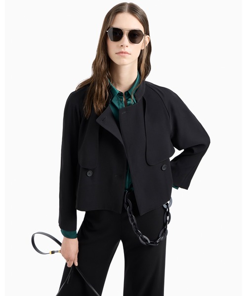 EMPORIO ARMANI(エンポリオアルマーニ)の「【エンポリオ アルマーニ】ダブルブレストジャケット テクニカルキャディ グルカラー(その他アウター・レディース・ブラック・36/40)」の6枚目の写真
