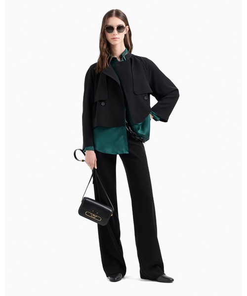 EMPORIO ARMANI(エンポリオアルマーニ)の「【エンポリオ アルマーニ】ダブルブレストジャケット テクニカルキャディ グルカラー(その他アウター・レディース・ブラック・36/40)」の5枚目の写真
