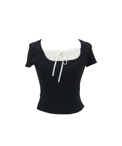 ALLuRing ChaRm（アリュリングチャーム）の「Square Neck Ruffle Ribbon Tops / スクエアネックフリルリボントップス（シャツ/ブラウス・レディース・ブラック/ブラック系その他・FREE）」の14枚目の写真