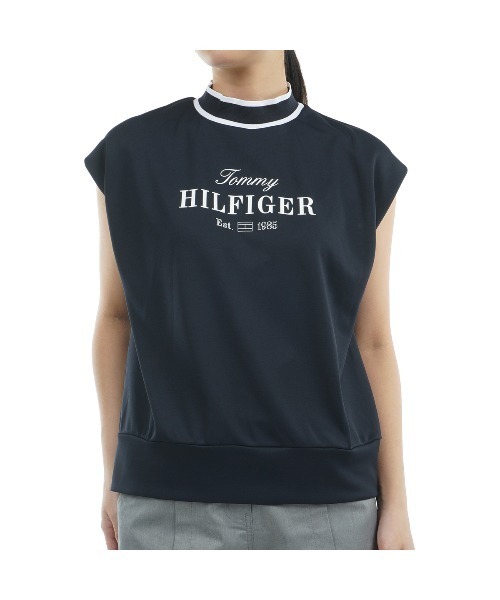 TOMMY HILFIGER GOLF（トミー ヒルフィガー ゴルフ）の「ﾌﾚﾝﾁｽﾘｰﾌﾞ ｺｸｰﾝﾓｯｸﾈｯｸｼｬﾂ（その他トップス・レディース・ホワイト/ネイビー/マルチ・L/LL/M/S）」の2枚目の写真