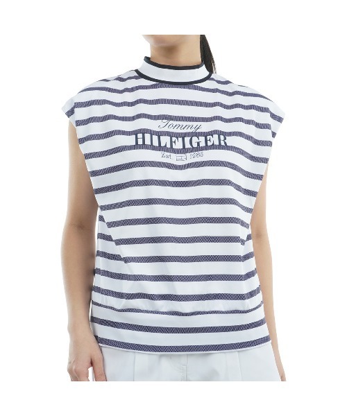 TOMMY HILFIGER GOLF（トミー ヒルフィガー ゴルフ）の「ﾌﾚﾝﾁｽﾘｰﾌﾞ ｺｸｰﾝﾓｯｸﾈｯｸｼｬﾂ（その他トップス・レディース・ホワイト/ネイビー/マルチ・L/LL/M/S）」の3枚目の写真