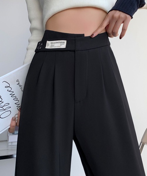 Teem Store(チームストア)の「ウエストデザイン スタイルアップ タックスリムスラックス(スラックス・レディース・ベージュ/ブラック・S/L/M)」の6枚目の写真