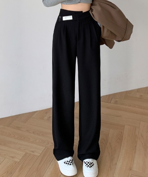 Teem Store(チームストア)の「ウエストデザイン スタイルアップ タックスリムスラックス(スラックス・レディース・ベージュ/ブラック・S/L/M)」の7枚目の写真