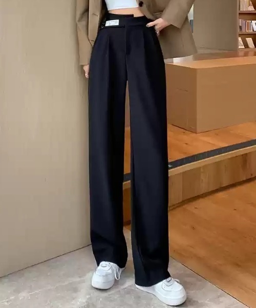 Teem Store(チームストア)の「ウエストデザイン スタイルアップ タックスリムスラックス(スラックス・レディース・ベージュ/ブラック・S/L/M)」の8枚目の写真