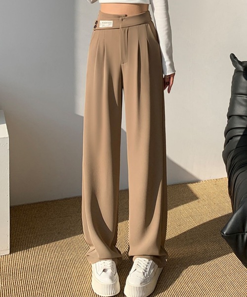 Teem Store(チームストア)の「ウエストデザイン スタイルアップ タックスリムスラックス(スラックス・レディース・ベージュ/ブラック・S/L/M)」の16枚目の写真