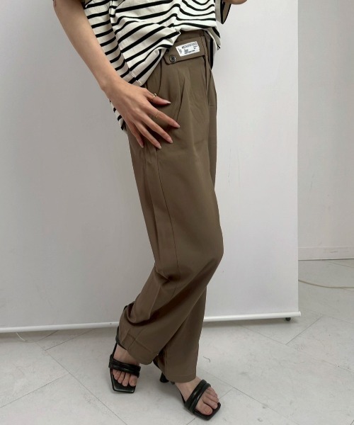 Teem Store(チームストア)の「ウエストデザイン スタイルアップ タックスリムスラックス(スラックス・レディース・ベージュ/ブラック・S/L/M)」の22枚目の写真