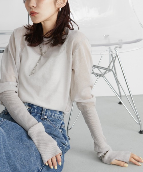 2025ブラミンクRESORT 12Gラメロングスリーブニット36
