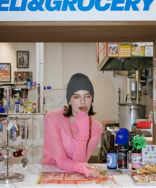 Auntie Rosa Holiday(アンティローザホリデー)の「ラメシアーロングリブサムホールニット(ニット/セーター・レディース・ブルー/ピンク/グレー・FREE)」の3枚目の写真