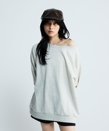 JEANASIS | 【選べる着丈】オフショルラメミニウラケプルオーバー/323006(スウェット)