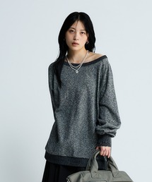 JEANASIS | 【選べる着丈】オフショルラメミニウラケプルオーバー/323006(スウェット)