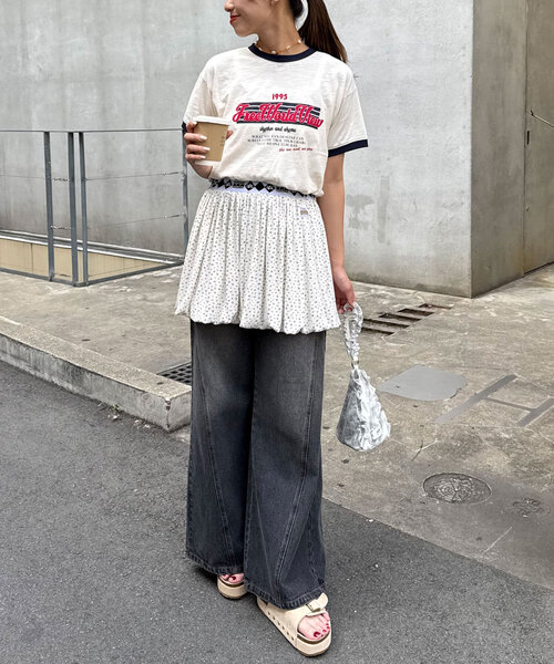 HELLO.SANFRANCISCO(ハローサンフランシスコ)の「【HELLO.SANFRANCISCO/ハローサンフランシスコ】小花柄バルーンスカート(スカート・レディース・オフホワイト/ネイビー・ONE SIZE)」の5枚目の写真
