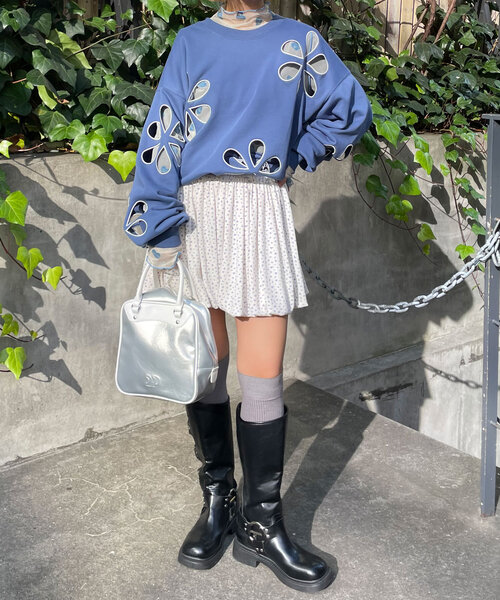 HELLO.SANFRANCISCO(ハローサンフランシスコ)の「【HELLO.SANFRANCISCO/ハローサンフランシスコ】小花柄バルーンスカート(スカート・レディース・オフホワイト/ネイビー・ONE SIZE)」の9枚目の写真