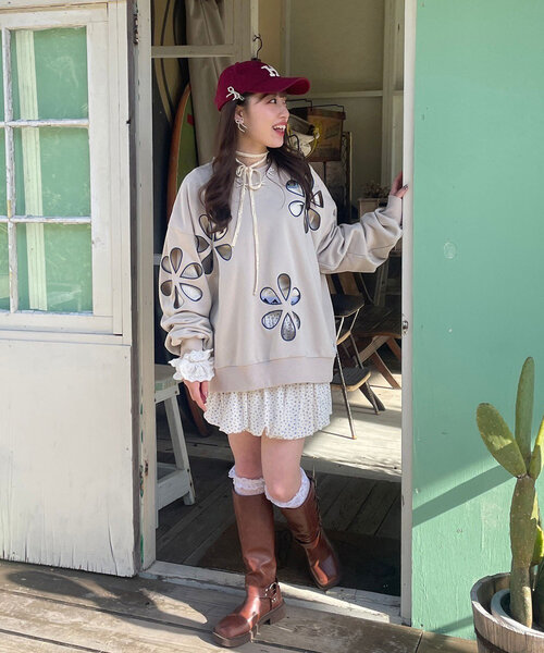 HELLO.SANFRANCISCO(ハローサンフランシスコ)の「【HELLO.SANFRANCISCO/ハローサンフランシスコ】小花柄バルーンスカート(スカート・レディース・オフホワイト/ネイビー・ONE SIZE)」の12枚目の写真