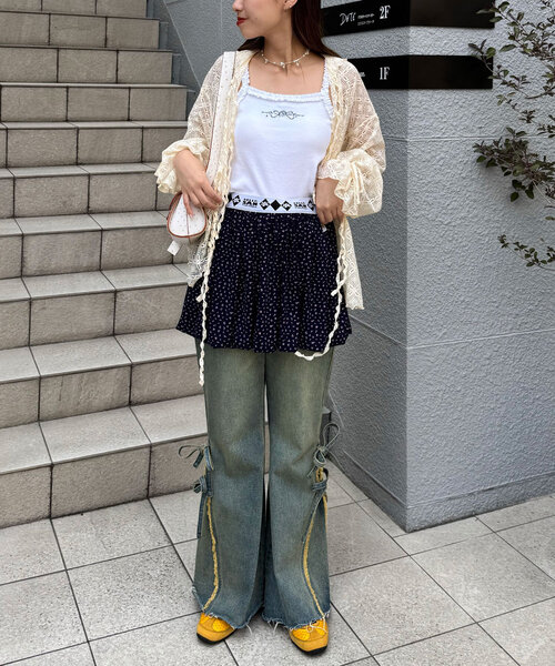 HELLO.SANFRANCISCO(ハローサンフランシスコ)の「【HELLO.SANFRANCISCO/ハローサンフランシスコ】小花柄バルーンスカート(スカート・レディース・オフホワイト/ネイビー・ONE SIZE)」の17枚目の写真
