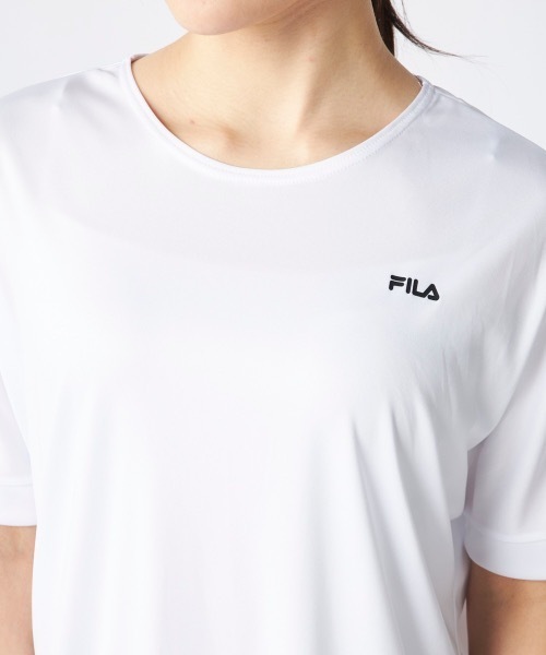 FILA(フィラ)の「【FILA/フィラ】上下2点セット 水陸両用 半袖シャツ&サルエルパンツ フィットネスウェア(Tシャツ/カットソー・レディース・ブラック/ダークパープル/グレー/ミント/ホワイト・XX-LARGE/XXX-LARGE/XXXX-LARGE/LARGE/X-LARGE/MEDIUM/SMALL)」の9枚目の写真