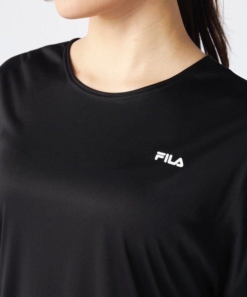 FILA(フィラ)の「【FILA/フィラ】上下2点セット 水陸両用 半袖シャツ&サルエルパンツ フィットネスウェア(Tシャツ/カットソー・レディース・ブラック/ダークパープル/グレー/ミント/ホワイト・XX-LARGE/XXX-LARGE/XXXX-LARGE/LARGE/X-LARGE/MEDIUM/SMALL)」の21枚目の写真