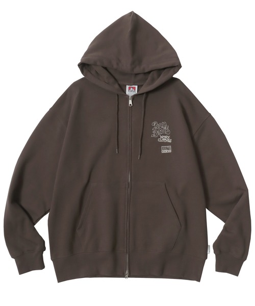 BEN DAVIS(ベンデイビス)の「BEN DAVIS/ベンデイビス ROUGH IDEAS ZIP HOODIE/オーバーサイズ 裏毛 ストリート バックプリント ロゴ ワンポイント刺繍 スウェット ジップアップパーカー フーディー/レディース メンズ(パーカー・メンズ・アッシュグレー/ダークブラウン/ブラック・XL/M/L)」の20枚目の写真