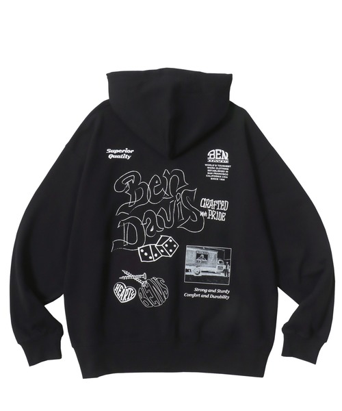 BEN DAVIS(ベンデイビス)の「BEN DAVIS/ベンデイビス ROUGH IDEAS ZIP HOODIE/オーバーサイズ 裏毛 ストリート バックプリント ロゴ ワンポイント刺繍 スウェット ジップアップパーカー フーディー/レディース メンズ(パーカー・メンズ・アッシュグレー/ダークブラウン/ブラック・XL/M/L)」の17枚目の写真