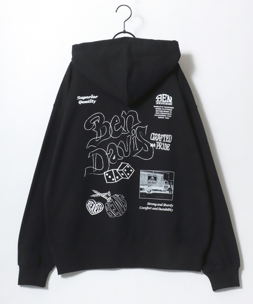 BEN DAVIS(ベンデイビス)の「BEN DAVIS/ベンデイビス ROUGH IDEAS ZIP HOODIE/オーバーサイズ 裏毛 ストリート バックプリント ロゴ ワンポイント刺繍 スウェット ジップアップパーカー フーディー/レディース メンズ(パーカー・メンズ・アッシュグレー/ダークブラウン/ブラック・XL/M/L)」の11枚目の写真