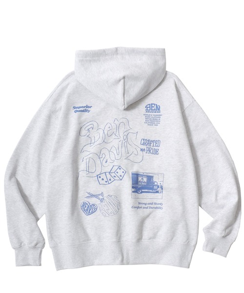 BEN DAVIS(ベンデイビス)の「BEN DAVIS/ベンデイビス ROUGH IDEAS ZIP HOODIE/オーバーサイズ 裏毛 ストリート バックプリント ロゴ ワンポイント刺繍 スウェット ジップアップパーカー フーディー/レディース メンズ(パーカー・メンズ・アッシュグレー/ダークブラウン/ブラック・XL/M/L)」の19枚目の写真
