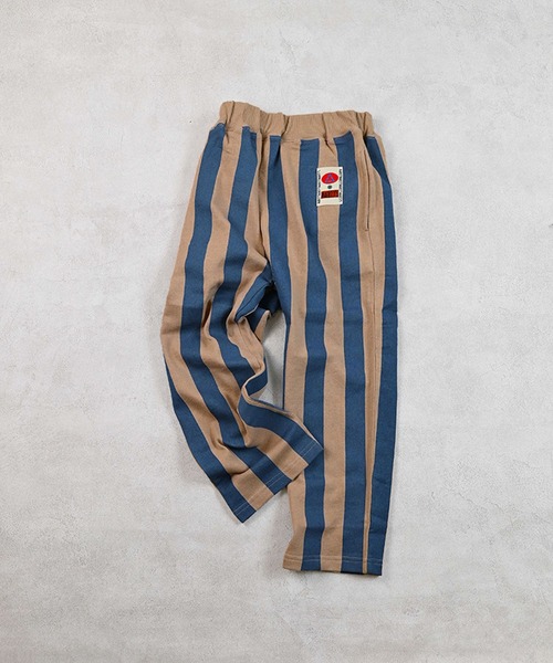 MARKEY'S（マーキーズ）の「ミニ裏毛ストライプロングパンツ（スウェットパンツ・キッズ・オレンジ/ブルー/グリーン/ブラック・110/100/90/140/95/130/80/120/150）」の4枚目の写真