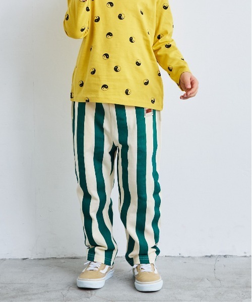 MARKEY'S（マーキーズ）の「ミニ裏毛ストライプロングパンツ（スウェットパンツ・キッズ・オレンジ/ブルー/グリーン/ブラック・110/100/90/140/95/130/80/120/150）」の3枚目の写真