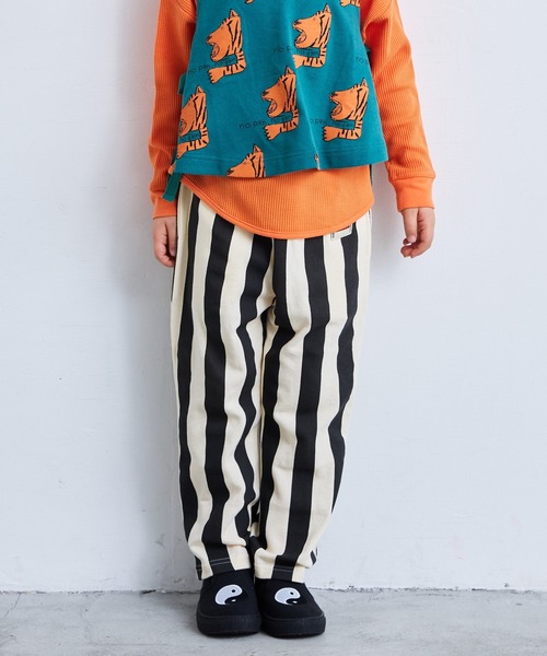 MARKEY'S（マーキーズ）の「ミニ裏毛ストライプロングパンツ（スウェットパンツ・キッズ・オレンジ/ブルー/グリーン/ブラック・110/100/90/140/95/130/80/120/150）」の2枚目の写真