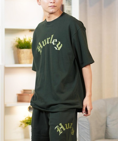 Hurley （ハーレー）の「Hurley/ハーレー TERRY OE LOGO OVSD SS TEE MCSS251068（Tシャツ/カットソー・メンズ・ダークグリーン/チャコールグレー・M/L）」の2枚目の写真