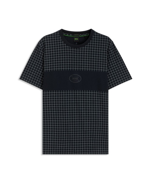 BOSS(ボス)の「ピマコットン Tシャツ チェックプリント(Tシャツ/カットソー・メンズ・ダークブルー・L/M/XXL/S/XL)」の5枚目の写真