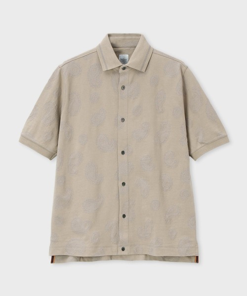 Paul Smith(ポールスミス)の「ペイズリージャカード オープンフロント ポロシャツ / 153503 837YN(ポロシャツ・メンズ・ダークブルー/ベージュ・MEDIUM/LARGE/X-LARGE)」の1枚目の写真