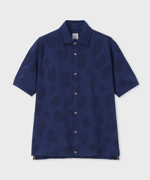 Paul Smith(ポールスミス)の「ペイズリージャカード オープンフロント ポロシャツ / 153503 837YN(ポロシャツ・メンズ・ダークブルー/ベージュ・MEDIUM/LARGE/X-LARGE)」の2枚目の写真