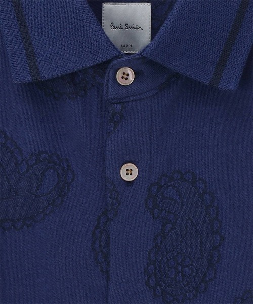 Paul Smith(ポールスミス)の「ペイズリージャカード オープンフロント ポロシャツ / 153503 837YN(ポロシャツ・メンズ・ダークブルー/ベージュ・MEDIUM/LARGE/X-LARGE)」の7枚目の写真