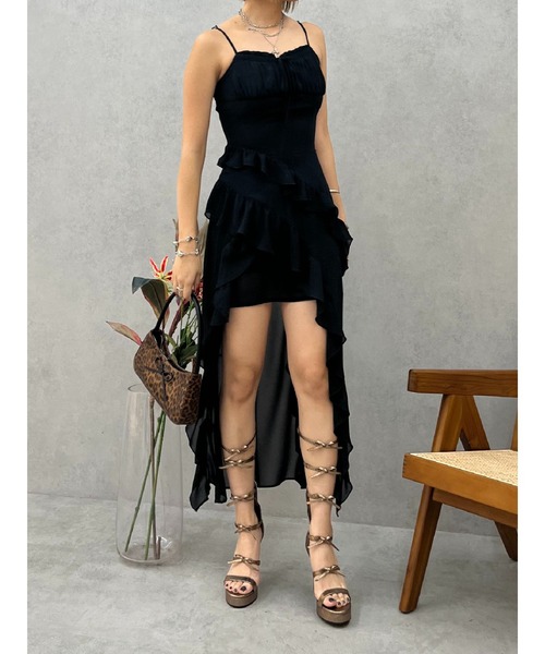 EVRIS（エヴリス）の「リボンストラップロングヒールサンダル（サンダル・レディース・ブラウン/ブラック・LARGE/MEDIUM/SMALL）」の7枚目の写真