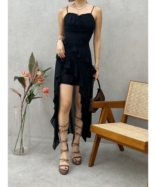 EVRIS（エヴリス）の「リボンストラップロングヒールサンダル（サンダル・レディース・ブラウン/ブラック・LARGE/MEDIUM/SMALL）」の8枚目の写真