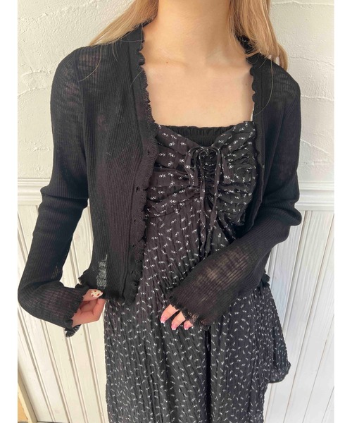 PHILLY（フィリー）の「【PHILLY】シアーカーディガン（カーディガン/ボレロ・レディース・ピンク/ホワイト/ブラック・FREE）」の19枚目の写真