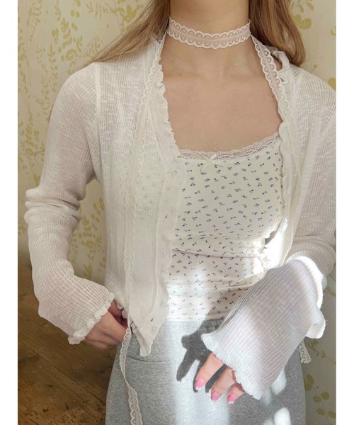 PHILLY（フィリー）の「【PHILLY】シアーカーディガン（カーディガン/ボレロ・レディース・ピンク/ホワイト/ブラック・FREE）」の11枚目の写真