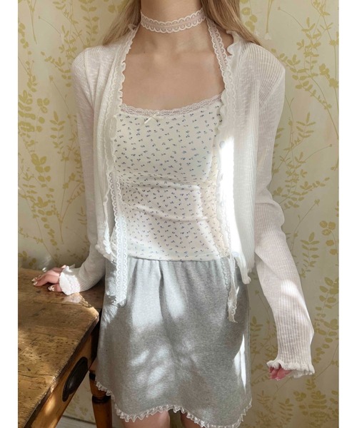 PHILLY（フィリー）の「【PHILLY】シアーカーディガン（カーディガン/ボレロ・レディース・ピンク/ホワイト/ブラック・FREE）」の13枚目の写真