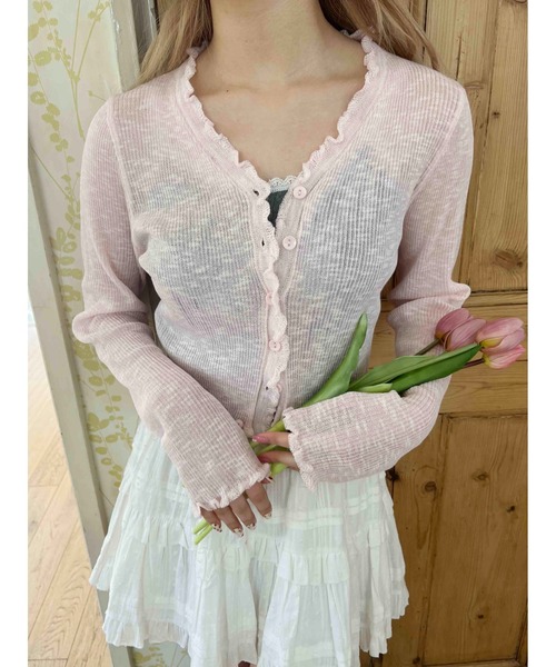 PHILLY（フィリー）の「【PHILLY】シアーカーディガン（カーディガン/ボレロ・レディース・ピンク/ホワイト/ブラック・FREE）」の20枚目の写真