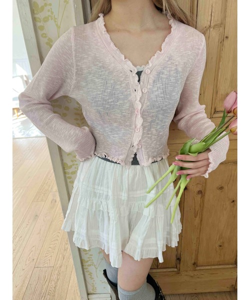 PHILLY（フィリー）の「【PHILLY】シアーカーディガン（カーディガン/ボレロ・レディース・ピンク/ホワイト/ブラック・FREE）」の21枚目の写真