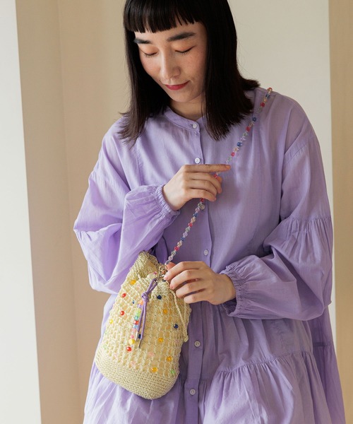 niko and...（ニコアンド）の「オリジナルビーズ編み巾着ショルダーバッグ（ショルダーバッグ・レディース・ブラック/その他1・0）」の6枚目の写真