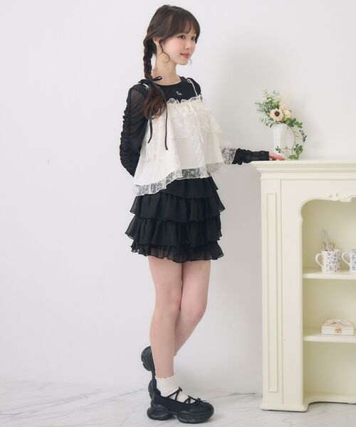 ems excite（エムズエキサイト）の「キラキラインナー＆ビスチェSET（シャツ/ブラウス・レディース・グリーン/ブラック/ナチュラル・FREE）」の7枚目の写真