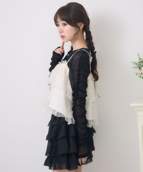 ems excite（エムズエキサイト）の「キラキラインナー＆ビスチェSET（シャツ/ブラウス・レディース・グリーン/ブラック/ナチュラル・FREE）」の12枚目の写真