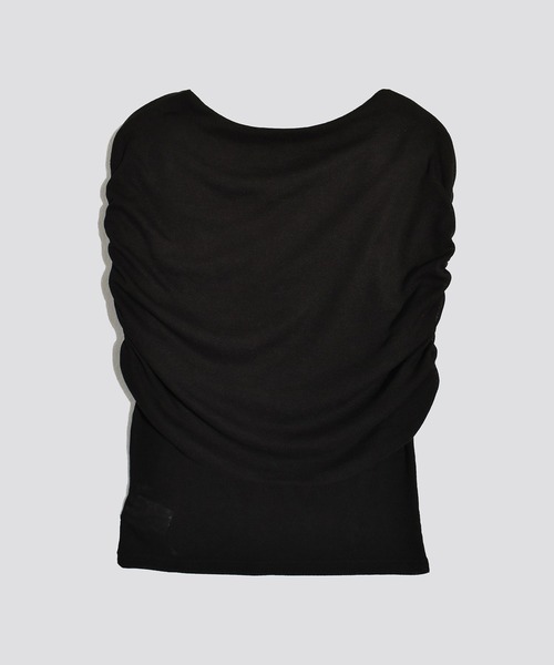 kiehtova(キエトヴァ)の「【kiehtova】SHEER COVER TOPS/シアーカバートップス KTWR22 ※(Tシャツ/カットソー・レディース・ホワイト/ブラック・FREE)」の6枚目の写真